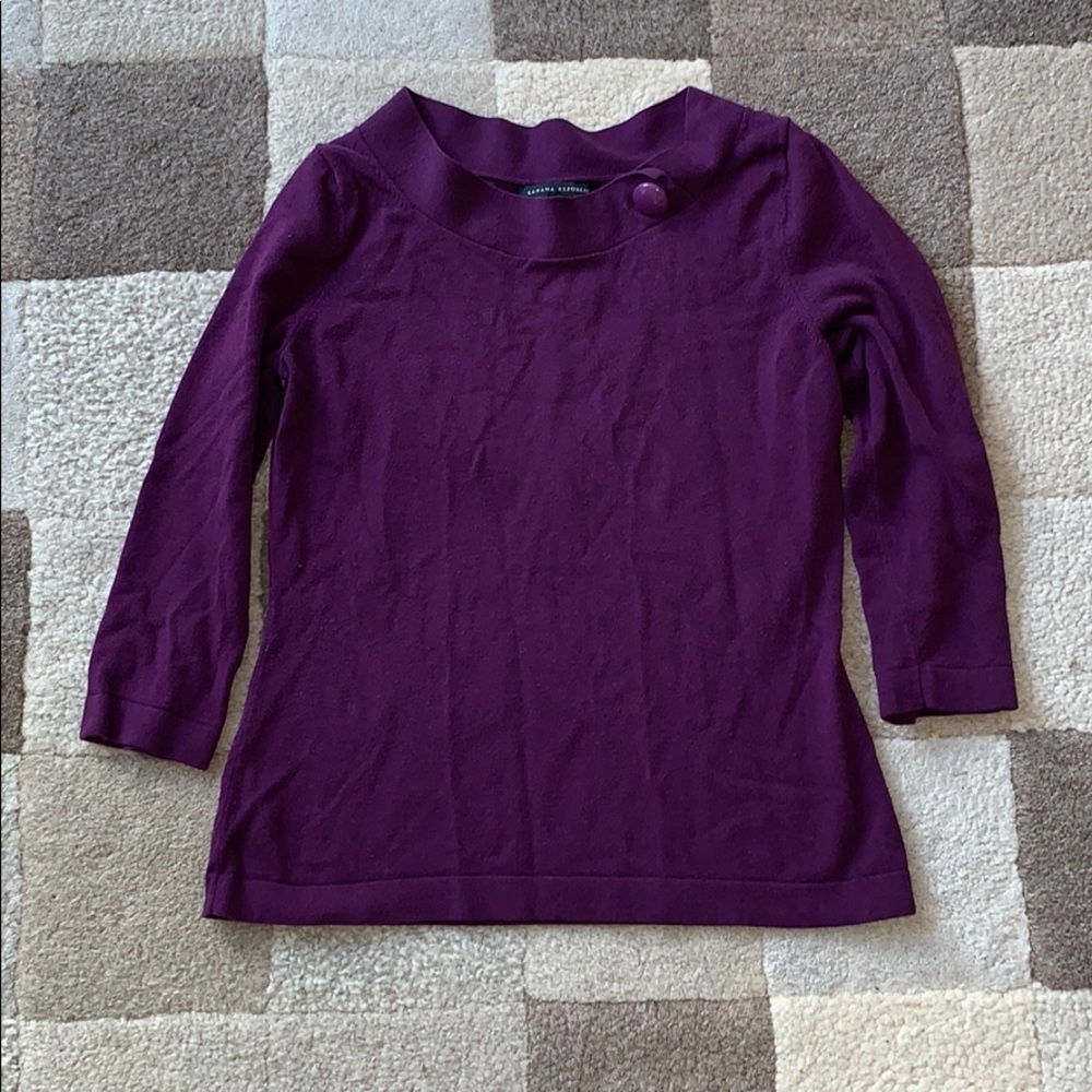 Purple three-quarter sleeve sweater